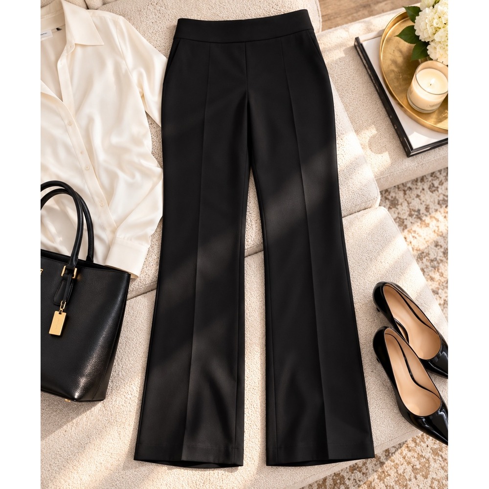 White House Black Market Legacy Black Pants 33" Inseam Side Zip Trousers